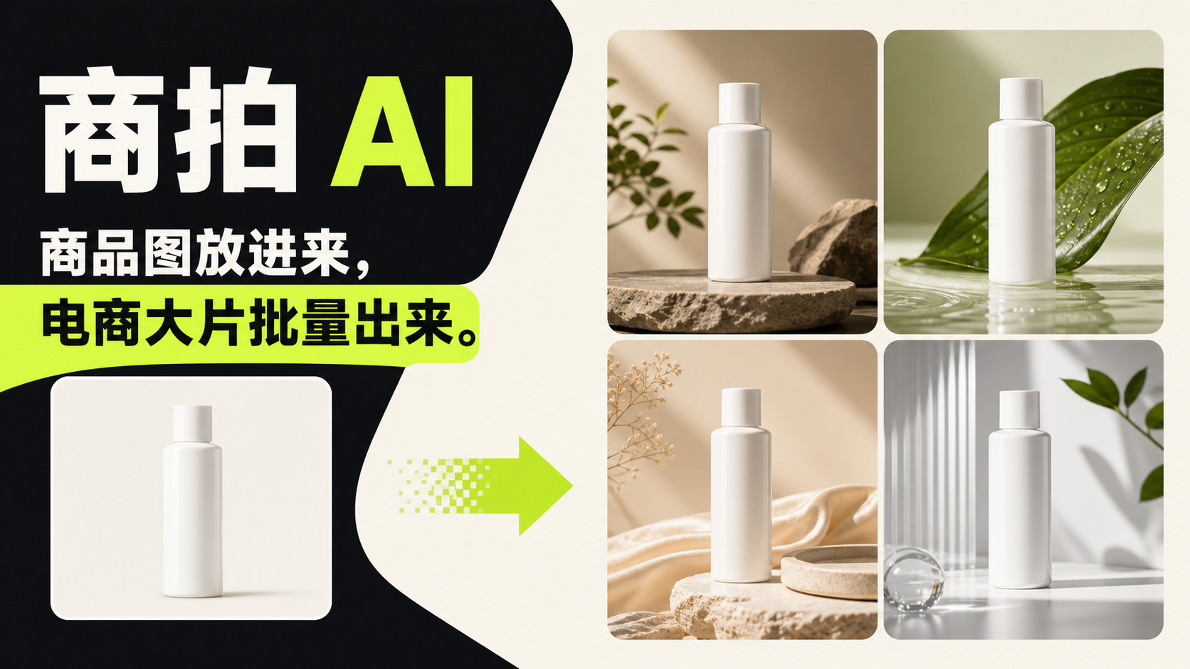 AI 商品场景编辑效果示意